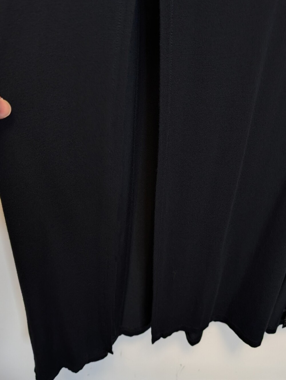 Express Black Maxi Dress Smocked Textured Bodice Dramatic Double Slit Stretchy M - Picture 8 of 13